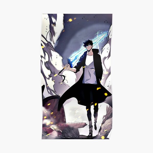 Solo Leveling Sung Jin Woo Sword (Art Design) Poster RB0310 product Offical solo leveling Merch