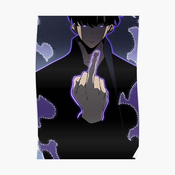 Solo Leveling Sung Jin Woo Middle Finger Poster RB0310 product Offical solo leveling Merch
