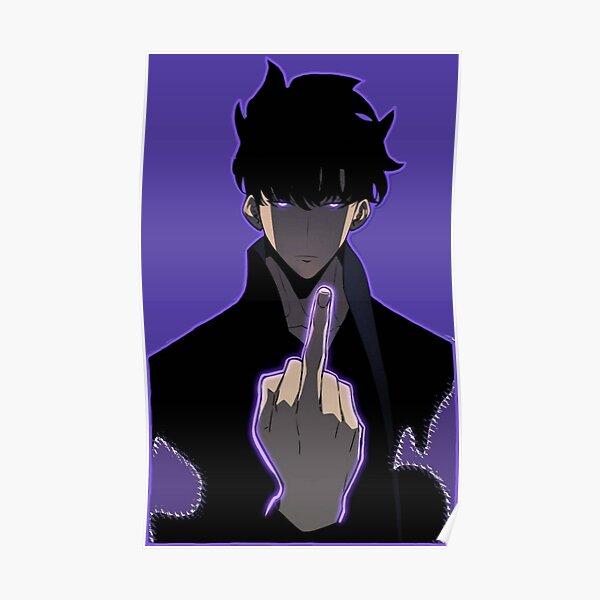 Solo Leveling - Sung Jin Woo Middle Finger Poster RB0310 product Offical solo leveling Merch